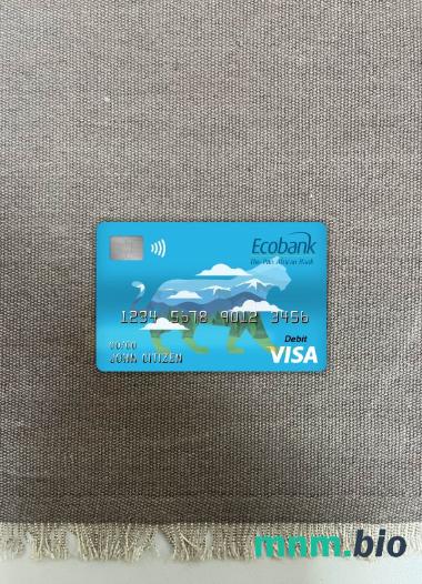 Central African republic ecobank visa obciążyć card wygląd fotograficzny skan PSD + zdjęcie